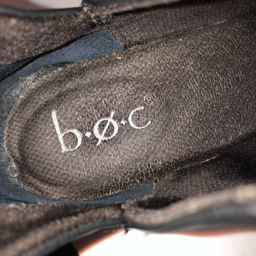 Born boc Size 9 Black Lucy Faux Leather Bootie Back Zip Chelsea Ankle Boots - Picture 6 of 11